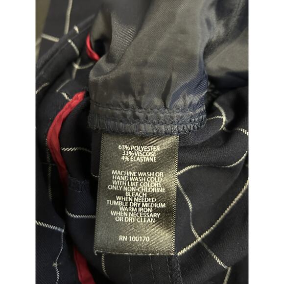 Adrienne Vittadini Plaid Stretch Trouser Pants Size 8 Blue / White‎ Straight Leg - Picture 4 of 8